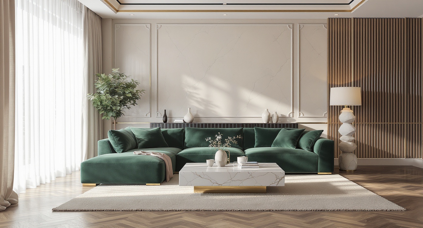 Modern Green Modular Living Room